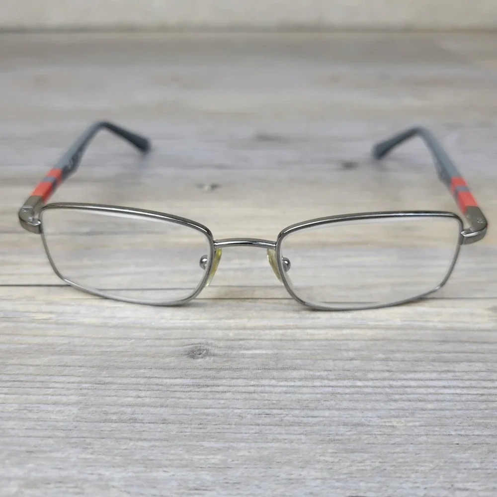 Ray-Ban Eyeglasses Frames RB 1030 4008 Gunmetal Gray Red Striped Kids 47-16-125